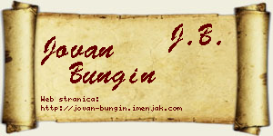 Jovan Bungin vizit kartica
